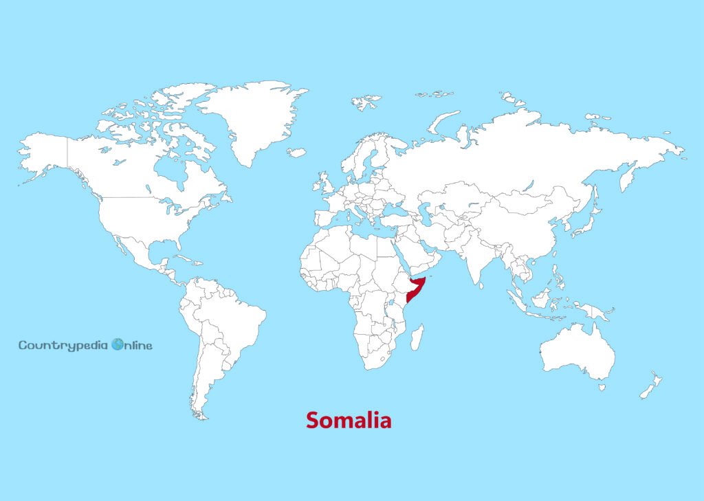 Somalia on the World Map