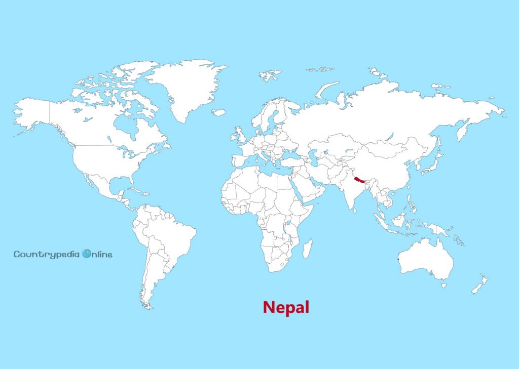Nepal on World map